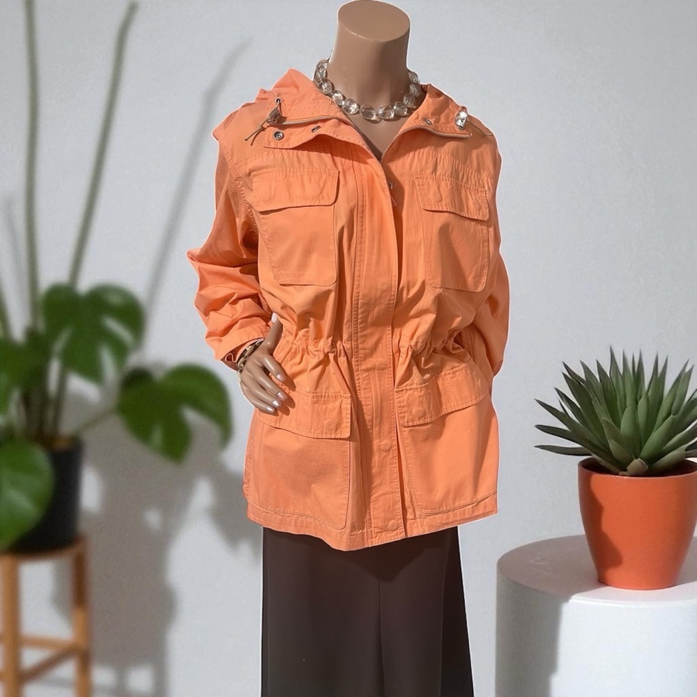 Lauren Ralph Lauren Women's Utility Jacket in Vibrant Orange☑️ - Picture 4 of 15